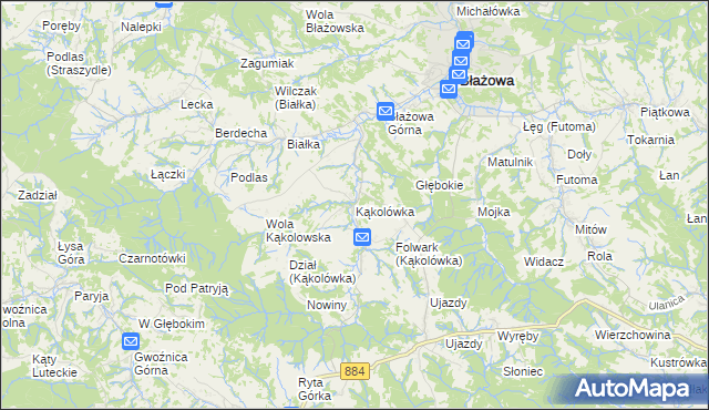 mapa Kąkolówka, Kąkolówka na mapie Targeo