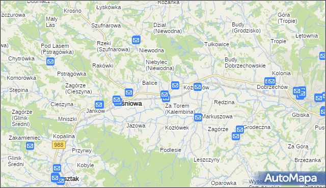 mapa Kalembina, Kalembina na mapie Targeo