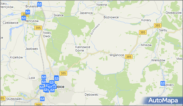 mapa Kalinowice Dolne, Kalinowice Dolne na mapie Targeo