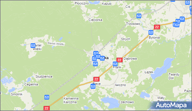 mapa Kaliska powiat starogardzki, Kaliska powiat starogardzki na mapie Targeo