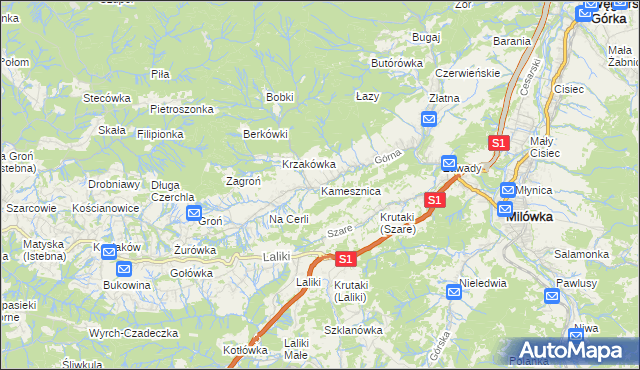 mapa Kamesznica, Kamesznica na mapie Targeo