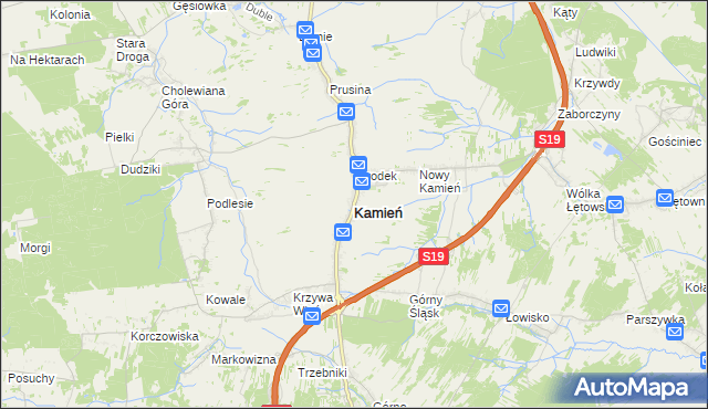 mapa Kamień powiat rzeszowski, Kamień powiat rzeszowski na mapie Targeo