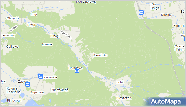 mapa Kamińsko gmina Przystajń, Kamińsko gmina Przystajń na mapie Targeo