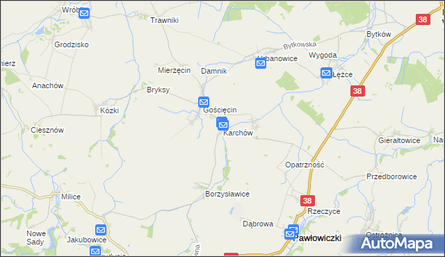 mapa Karchów, Karchów na mapie Targeo