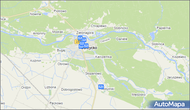 mapa Karczemka gmina Obrzycko, Karczemka gmina Obrzycko na mapie Targeo