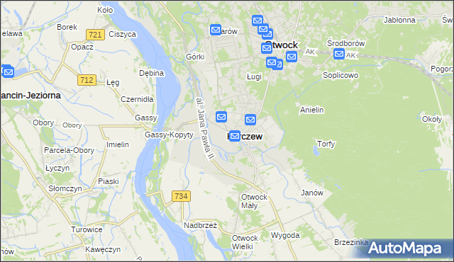 mapa Karczew powiat otwocki, Karczew powiat otwocki na mapie Targeo