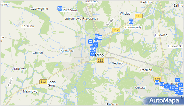 mapa Karlino, Karlino na mapie Targeo