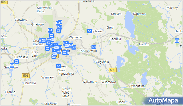 mapa Karolewo gmina Kętrzyn, Karolewo gmina Kętrzyn na mapie Targeo