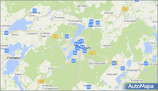 mapa Kartuzy, Kartuzy na mapie Targeo