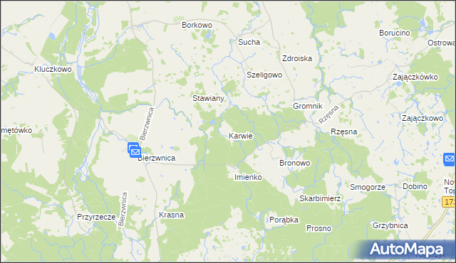 mapa Karwie gmina Połczyn-Zdrój, Karwie gmina Połczyn-Zdrój na mapie Targeo