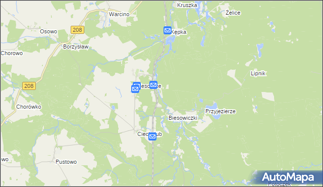 mapa Kawka gmina Kępice, Kawka gmina Kępice na mapie Targeo