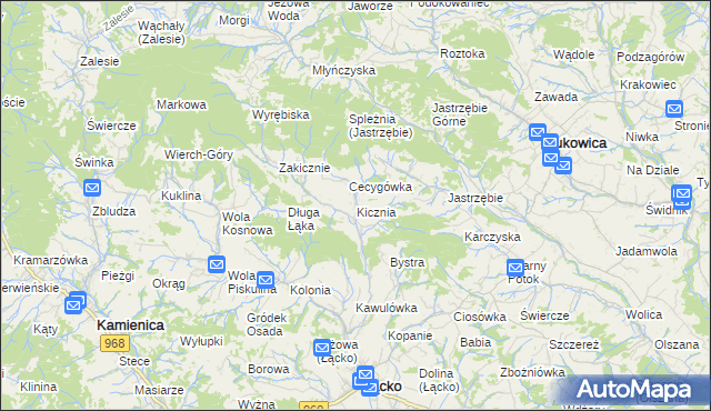 mapa Kicznia, Kicznia na mapie Targeo