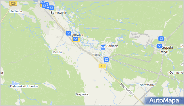 mapa Kielcza, Kielcza na mapie Targeo