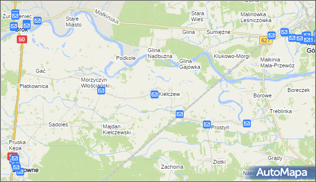 mapa Kiełczew, Kiełczew na mapie Targeo