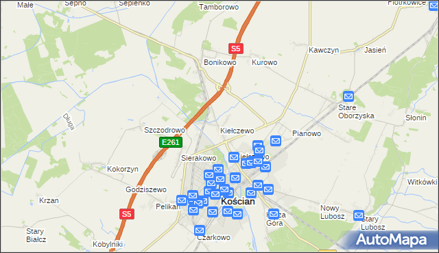 mapa Kiełczewo, Kiełczewo na mapie Targeo