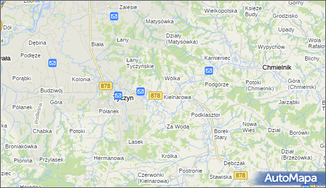 mapa Kielnarowa, Kielnarowa na mapie Targeo