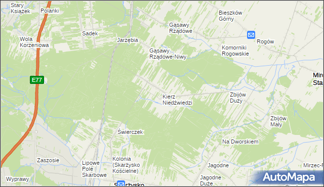 mapa Kierz Niedźwiedzi, Kierz Niedźwiedzi na mapie Targeo