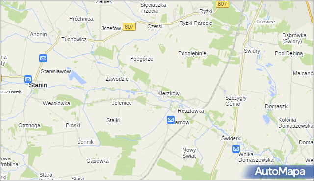 mapa Kierzków gmina Stanin, Kierzków gmina Stanin na mapie Targeo