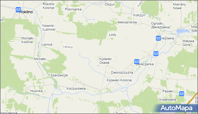 mapa Kijowiec Osada, Kijowiec Osada na mapie Targeo