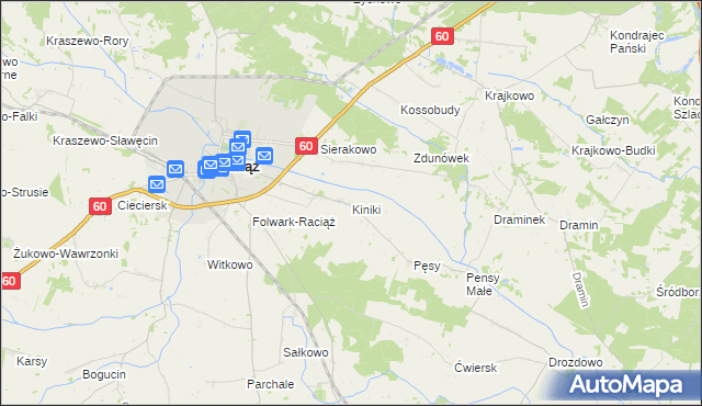mapa Kiniki, Kiniki na mapie Targeo