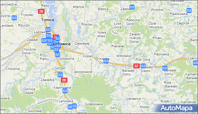 mapa Klecza Dolna, Klecza Dolna na mapie Targeo