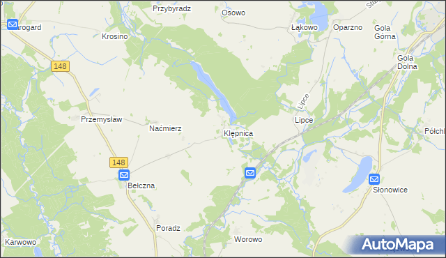 mapa Klępnica, Klępnica na mapie Targeo