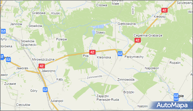 mapa Kleśniska, Kleśniska na mapie Targeo