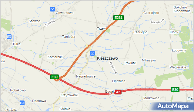 mapa Kleszczewo powiat poznański, Kleszczewo powiat poznański na mapie Targeo