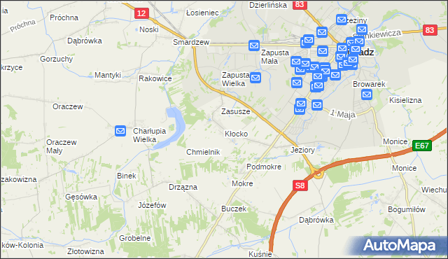 mapa Kłocko, Kłocko na mapie Targeo
