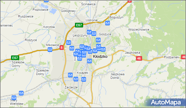 mapa Kłodzka, Kłodzko na mapie Targeo