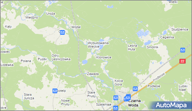 mapa Klonowice, Klonowice na mapie Targeo