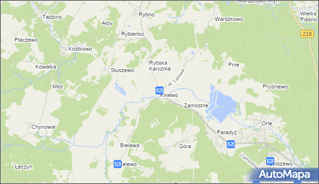 mapa Kniewo, Kniewo na mapie Targeo