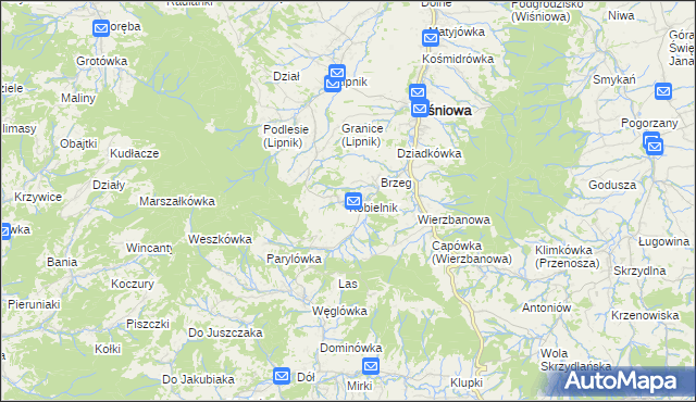 mapa Kobielnik, Kobielnik na mapie Targeo