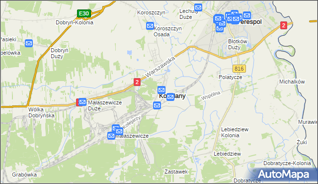 mapa Kobylany gmina Terespol, Kobylany gmina Terespol na mapie Targeo