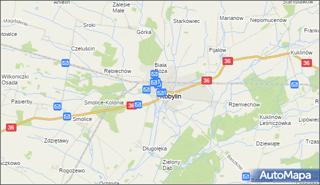 mapa Kobylin powiat krotoszyński, Kobylin powiat krotoszyński na mapie Targeo