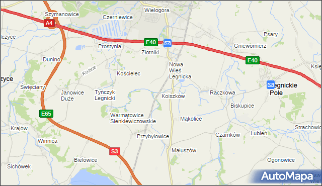 mapa Koiszków, Koiszków na mapie Targeo