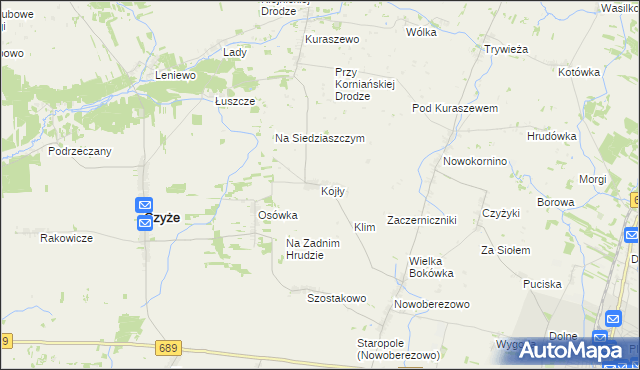 mapa Kojły, Kojły na mapie Targeo