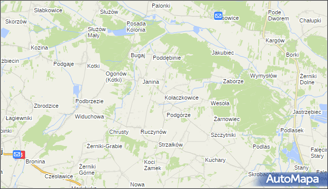 mapa Kołaczkowice gmina Busko-Zdrój, Kołaczkowice gmina Busko-Zdrój na mapie Targeo