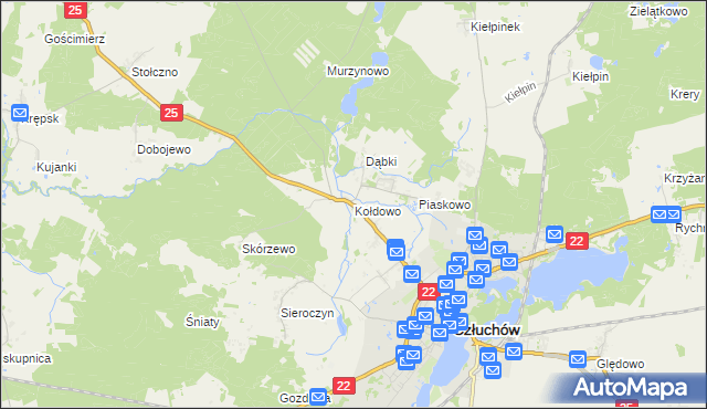 mapa Kołdowo, Kołdowo na mapie Targeo