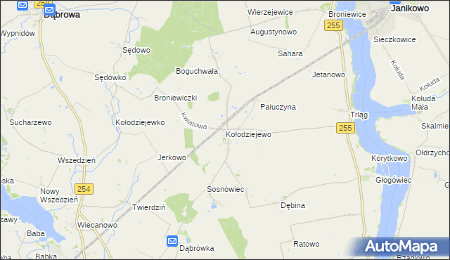 mapa Kołodziejewo, Kołodziejewo na mapie Targeo