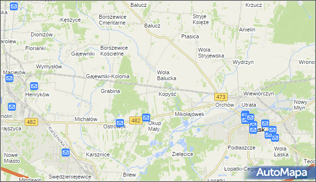 mapa Kopyść, Kopyść na mapie Targeo