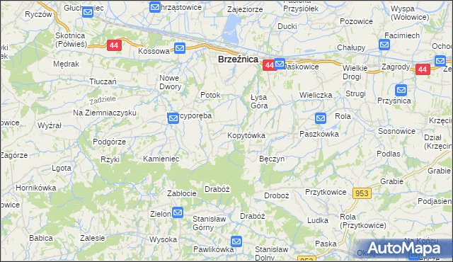 mapa Kopytówka, Kopytówka na mapie Targeo