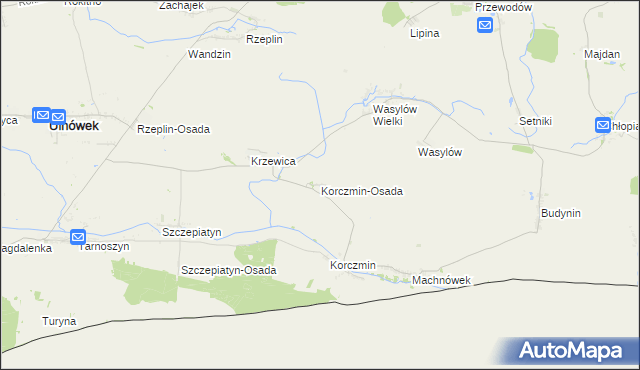 mapa Korczmin-Osada, Korczmin-Osada na mapie Targeo