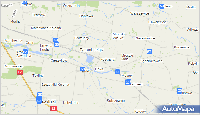 mapa Kościany, Kościany na mapie Targeo