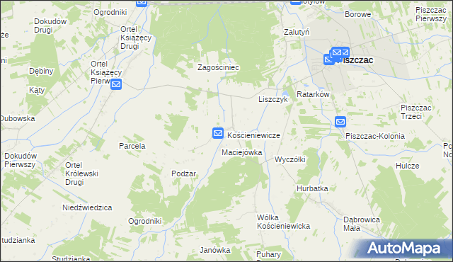 mapa Kościeniewicze, Kościeniewicze na mapie Targeo
