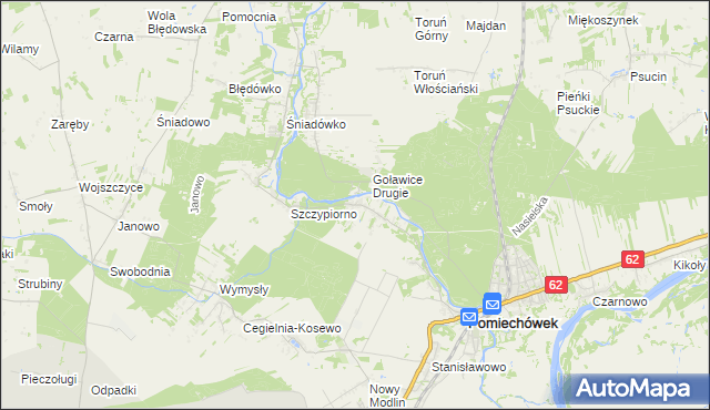 mapa Kosewko, Kosewko na mapie Targeo