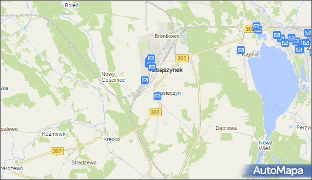 mapa Kosieczyn, Kosieczyn na mapie Targeo