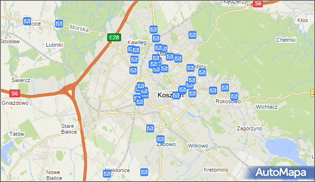 mapa Koszalina, Koszalin na mapie Targeo