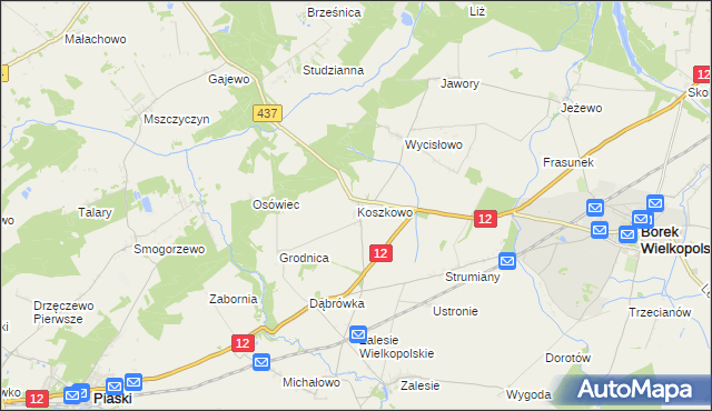 mapa Koszkowo, Koszkowo na mapie Targeo