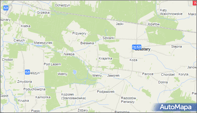 mapa Krajanka, Krajanka na mapie Targeo